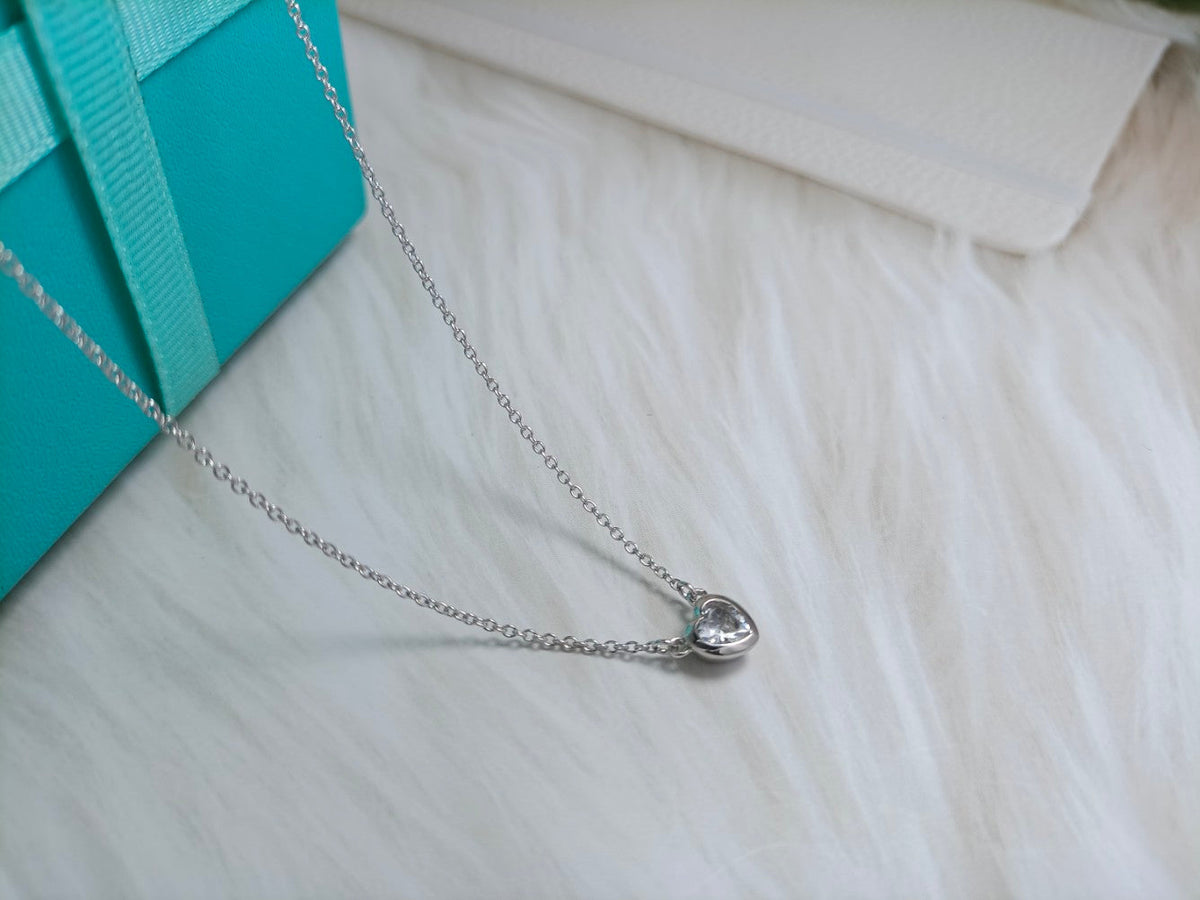 [Lioran]HEART BIG DIAMOND NECKLACE