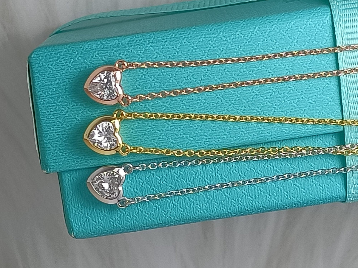 [Lioran]HEART BIG DIAMOND NECKLACE