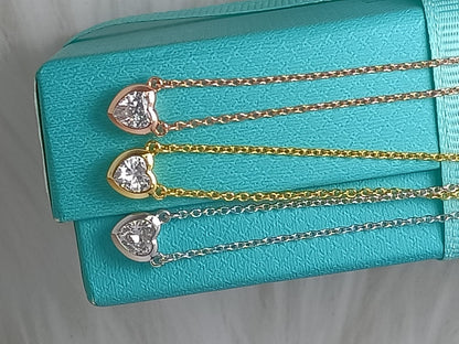 [Lioran]HEART BIG DIAMOND NECKLACE