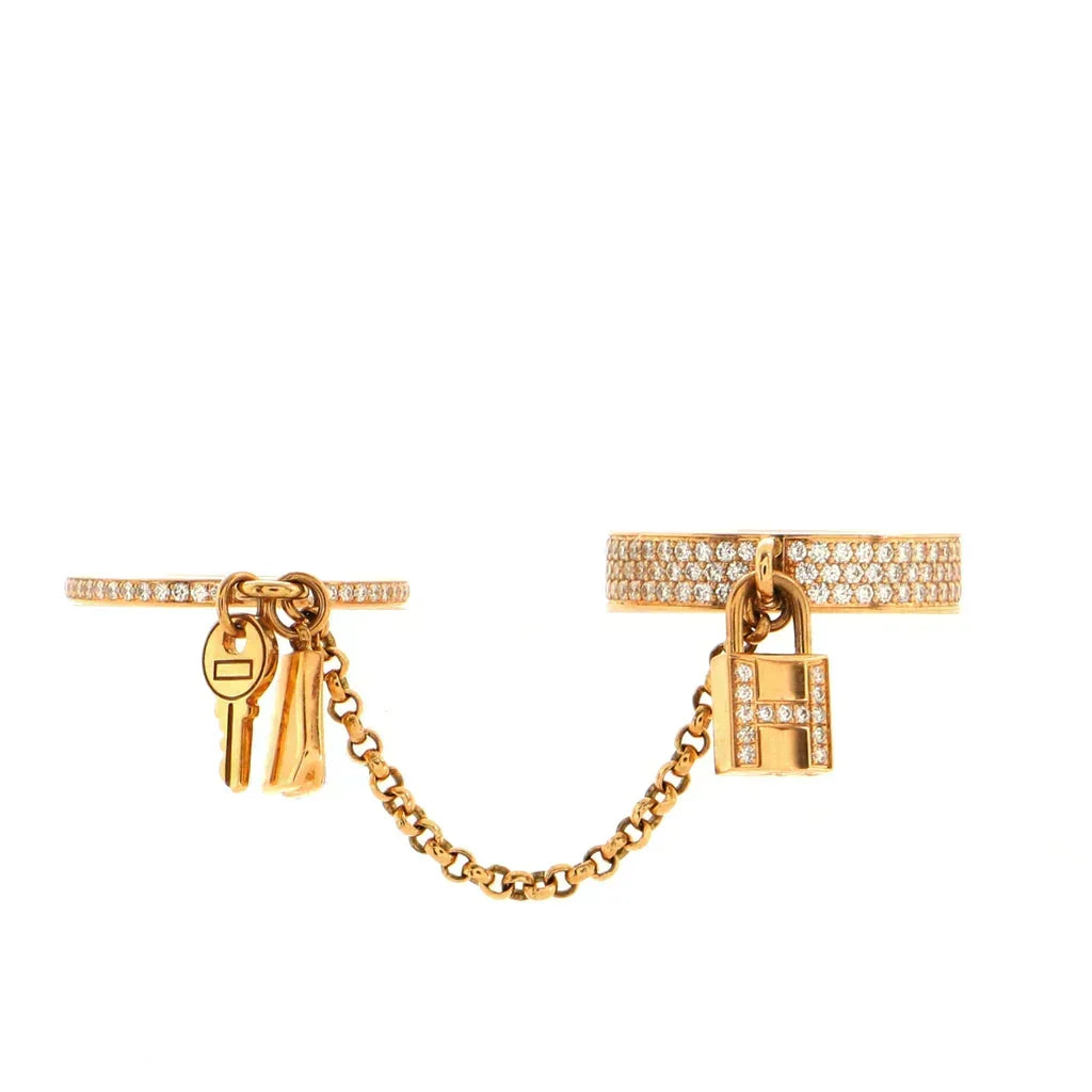 [⭐Lioran]HM KELLY CLOCHETTE DOUBLE RING IN  WITH DIAMONDS