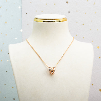 [⭐Lioran]SERPENTI PINK GOLD NECKLACE DIAMOND