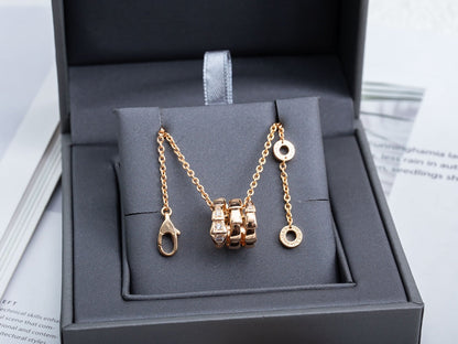 [⭐Lioran]SERPENTI PINK GOLD NECKLACE DIAMOND