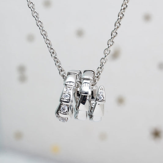 [⭐Lioran]SERPENTI SILVER NECKLACE DIAMOND