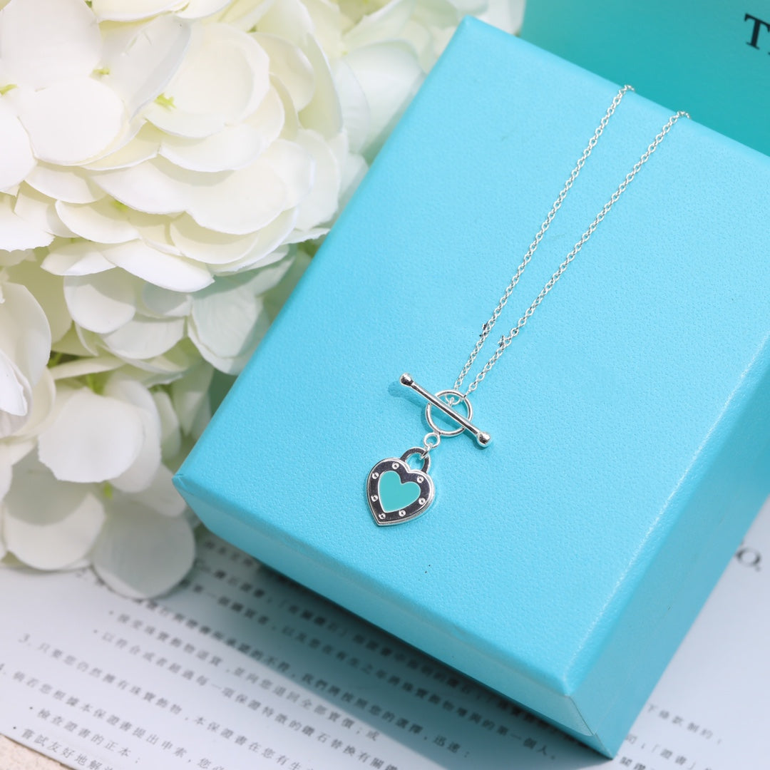[Lioran]DOUBLE HEART BLUE NECKLACE