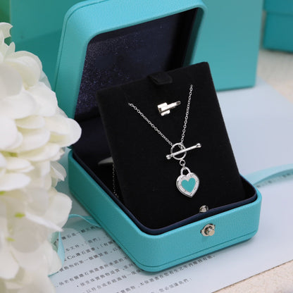 [Lioran]DOUBLE HEART BLUE NECKLACE