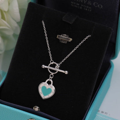 [Lioran]DOUBLE HEART BLUE NECKLACE