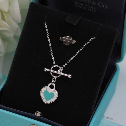 [Lioran]DOUBLE HEART BLUE NECKLACE