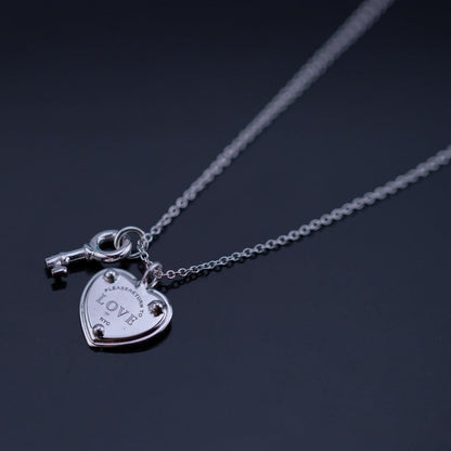 [Lioran]KEY AND HEART SILVER NECKLACE