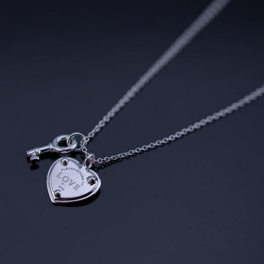 [Lioran]KEY AND HEART SILVER NECKLACE