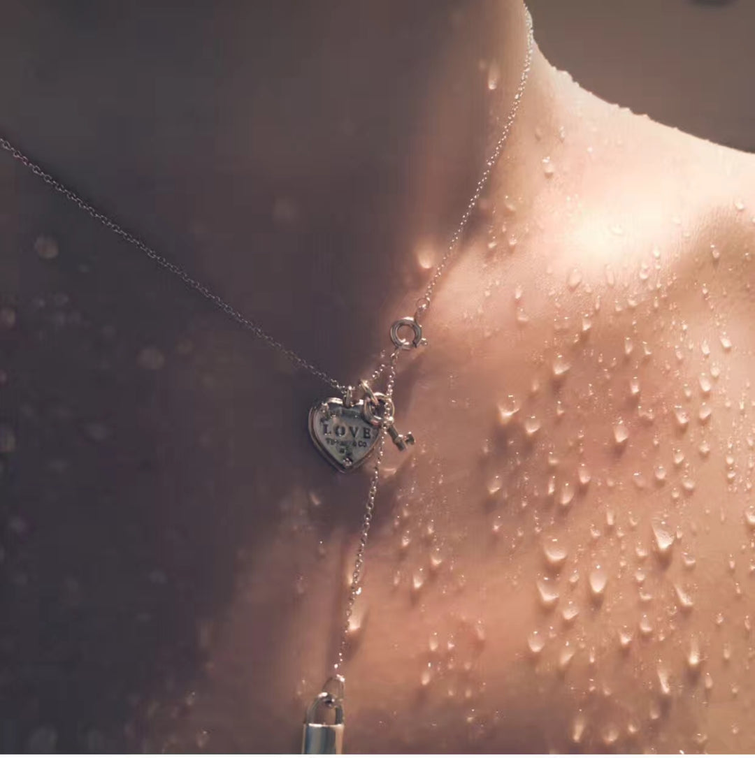 [Lioran]KEY AND HEART SILVER NECKLACE