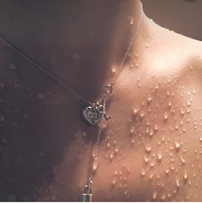 [Lioran]KEY AND HEART SILVER NECKLACE