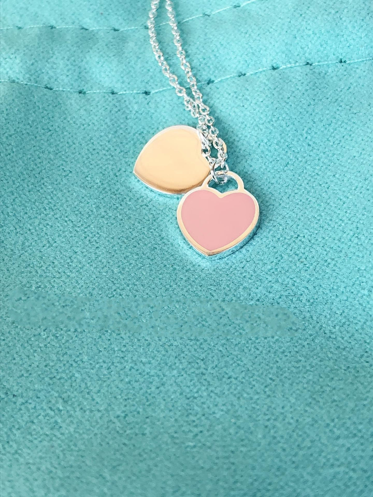 [Lioran]DOUBLE HEART PEDANT SILVER NECKLACE