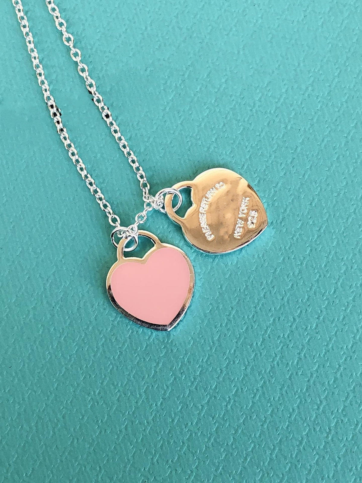 [Lioran]DOUBLE HEART PEDANT SILVER NECKLACE