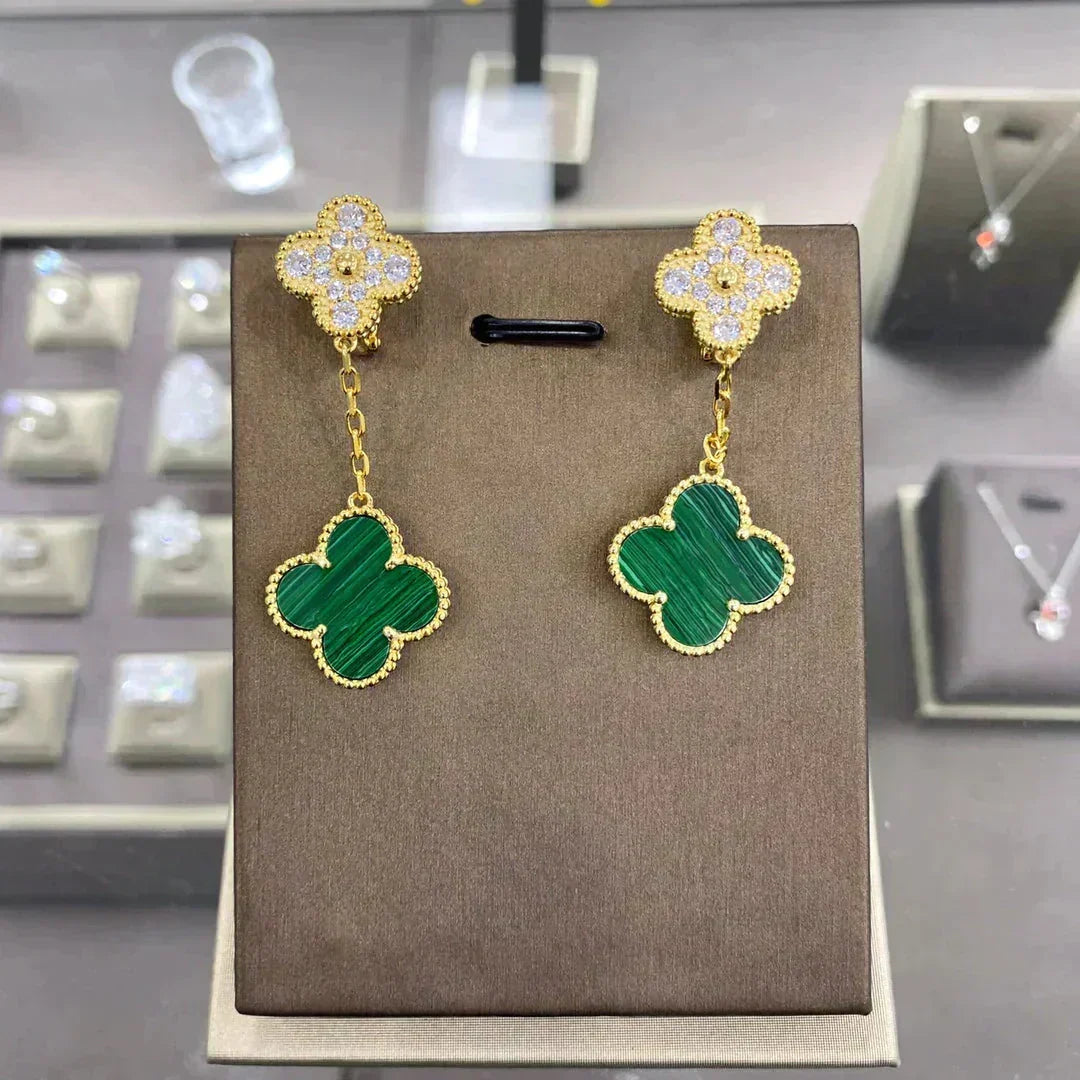[⭐Lioran]CLOVER  2 MOTIFS  DIAMOND  EARRINGS (MULTIPLE CHOICESç´