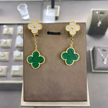 [⭐Lioran]CLOVER  2 MOTIFS  DIAMOND  EARRINGS (MULTIPLE CHOICESç´