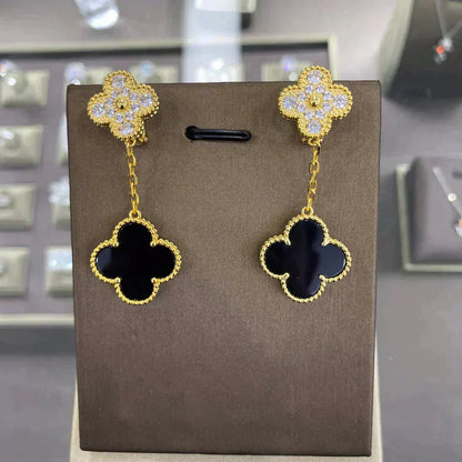 [⭐Lioran]CLOVER  2 MOTIFS  DIAMOND  EARRINGS (MULTIPLE CHOICESç´