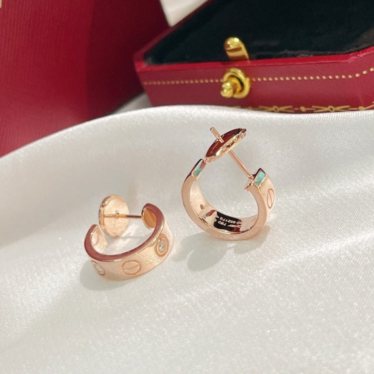 [⭐Lioran]LOVE EARRINGS 5.7MM 2 DIAMONDS