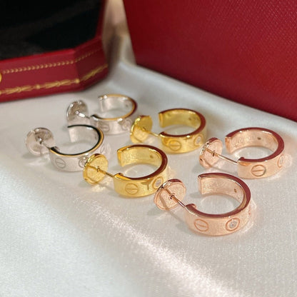 [⭐Lioran]LOVE EARRINGS 5.7MM 2 DIAMONDS