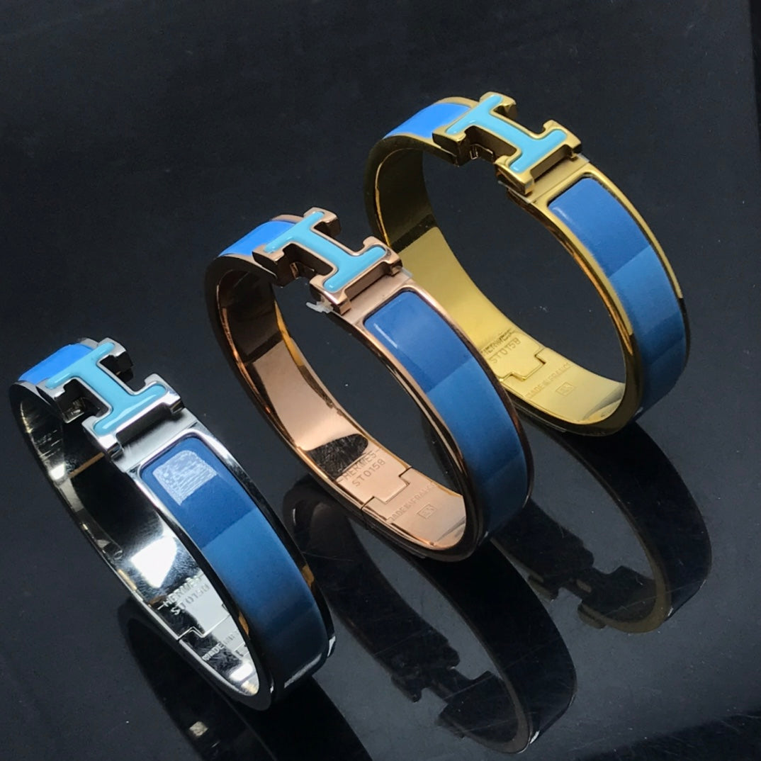[⭐Lioran]H BRACELET BLUE RAINBOW CERAMIC