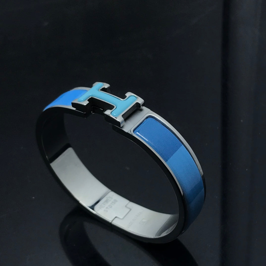 [⭐Lioran]H BRACELET BLUE RAINBOW CERAMIC