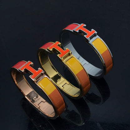 [⭐Lioran]H BRACELET ORANGE RAINBOW CERAMIC