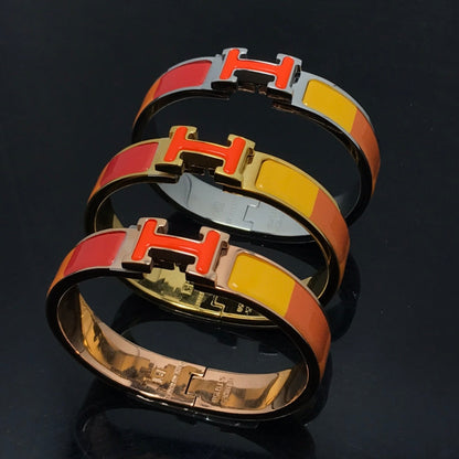 [⭐Lioran]H BRACELET ORANGE RAINBOW CERAMIC