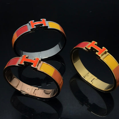 [⭐Lioran]H BRACELET ORANGE RAINBOW CERAMIC