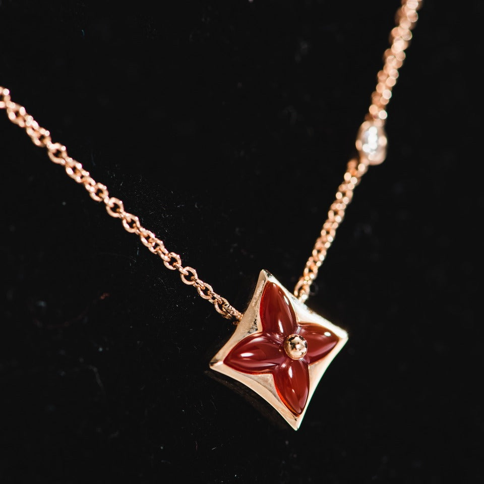 [⭐Lioran]STAR NECKLACE PINK GOLD 1 DIAMOND