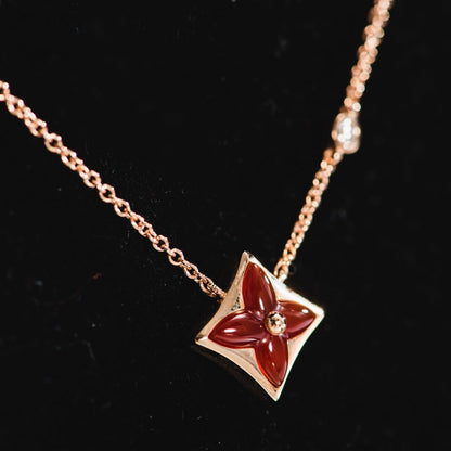 [⭐Lioran]STAR NECKLACE PINK GOLD 1 DIAMOND