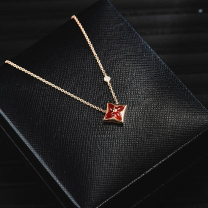 [⭐Lioran]STAR NECKLACE PINK GOLD 1 DIAMOND