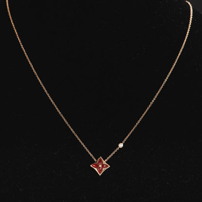 [⭐Lioran]STAR NECKLACE PINK GOLD 1 DIAMOND