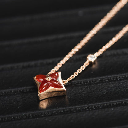 [⭐Lioran]STAR NECKLACE PINK GOLD 1 DIAMOND