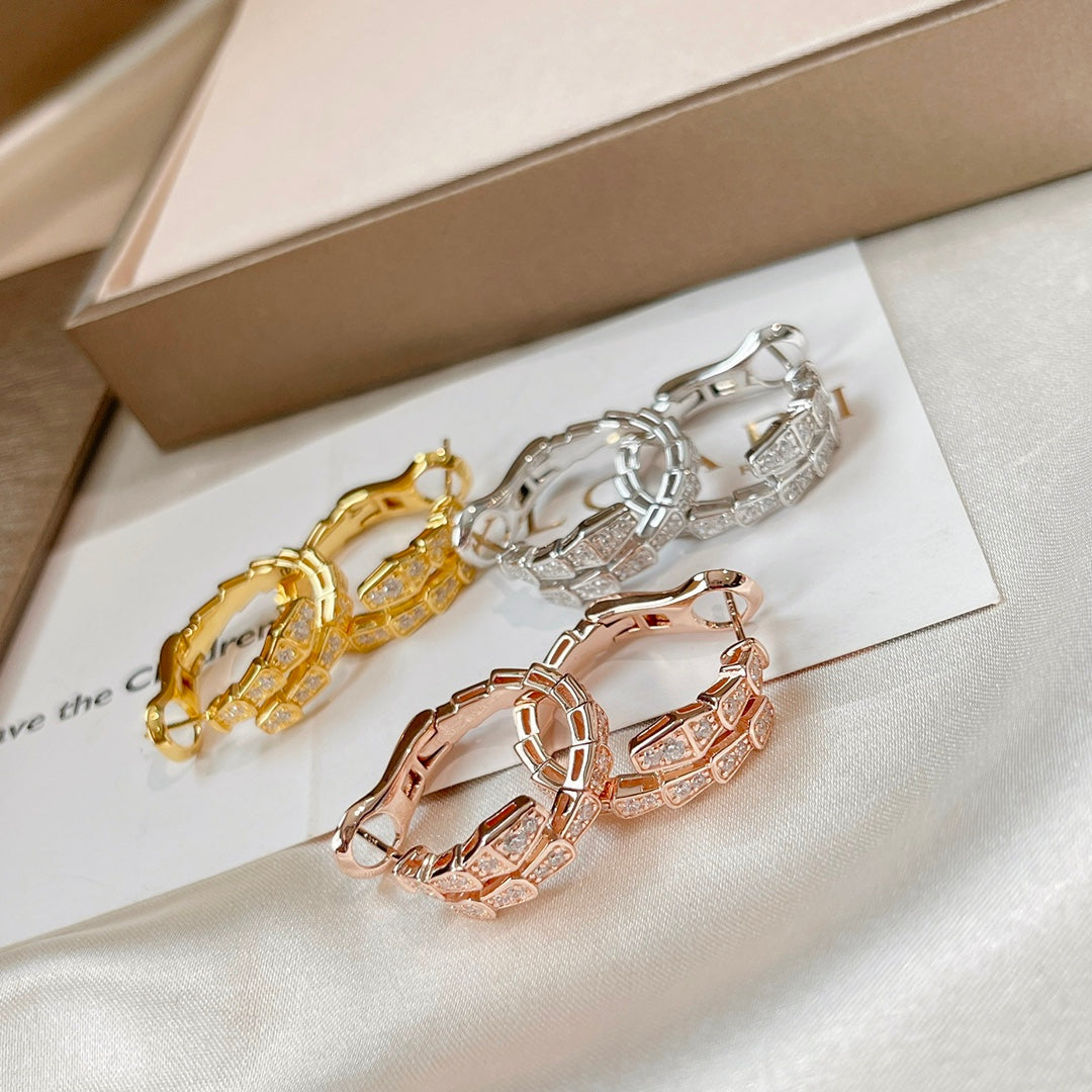 [⭐Lioran]SERPENTI EARRINGS DIAMOND