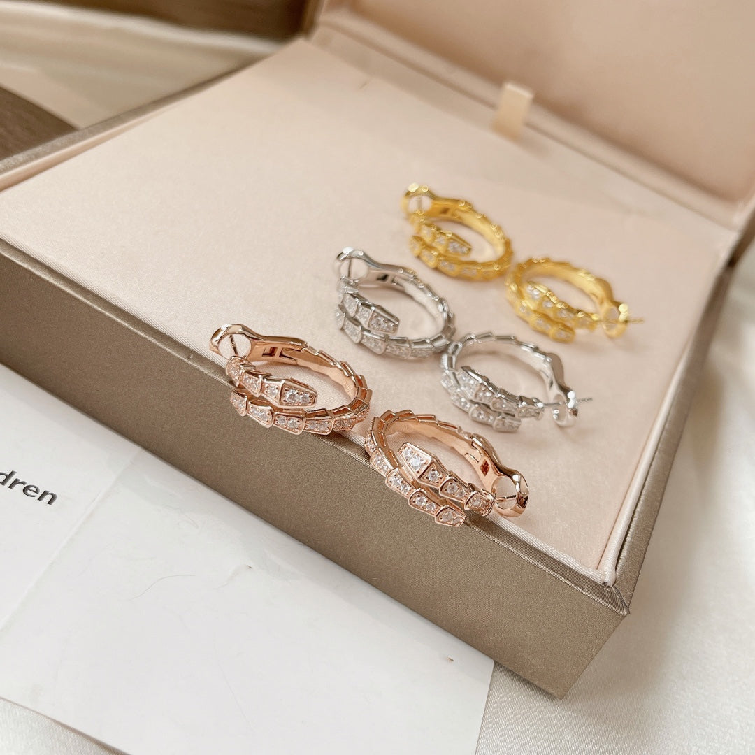 [⭐Lioran]SERPENTI EARRINGS DIAMOND