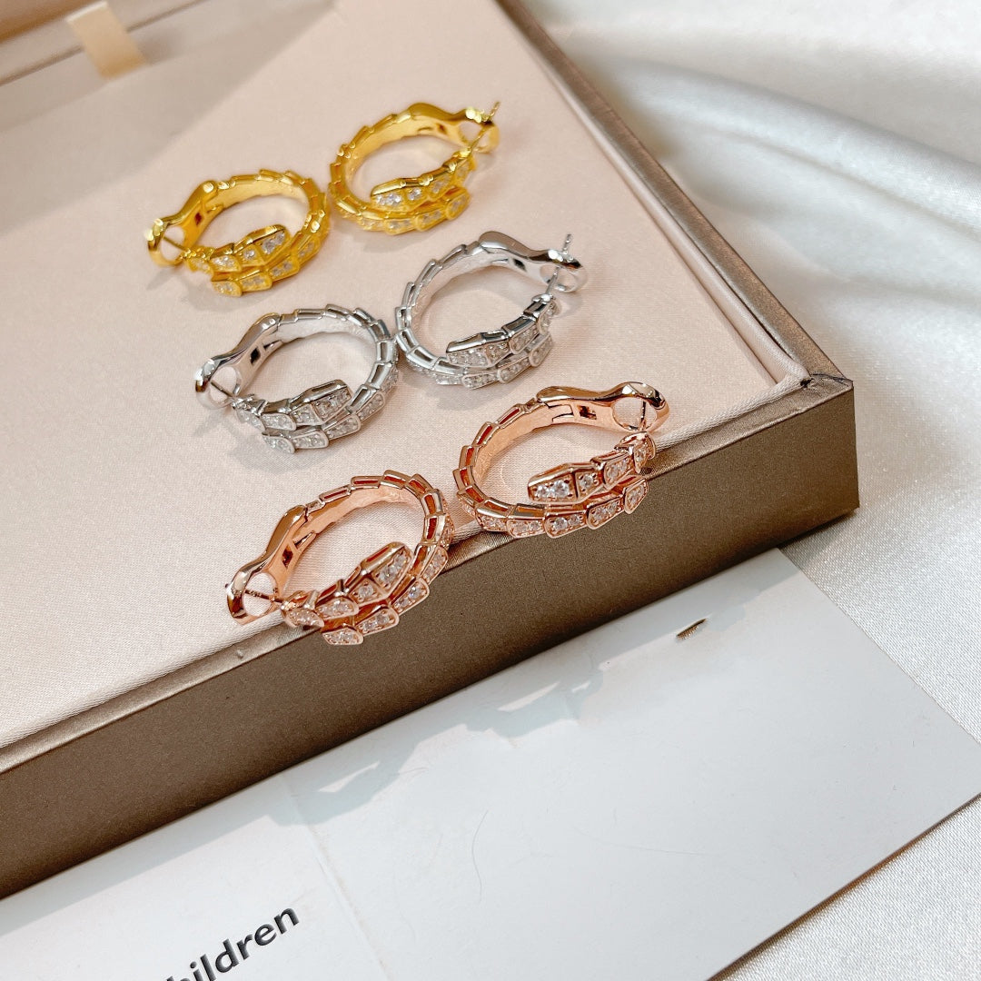 [⭐Lioran]SERPENTI EARRINGS DIAMOND