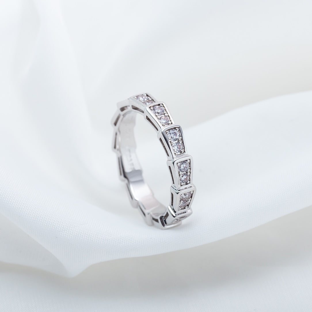 [⭐Lioran]SERPENTI RING SILVER DIAMOND PAVED 3MM