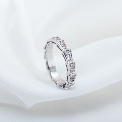 [⭐Lioran]SERPENTI RING SILVER DIAMOND PAVED 3MM