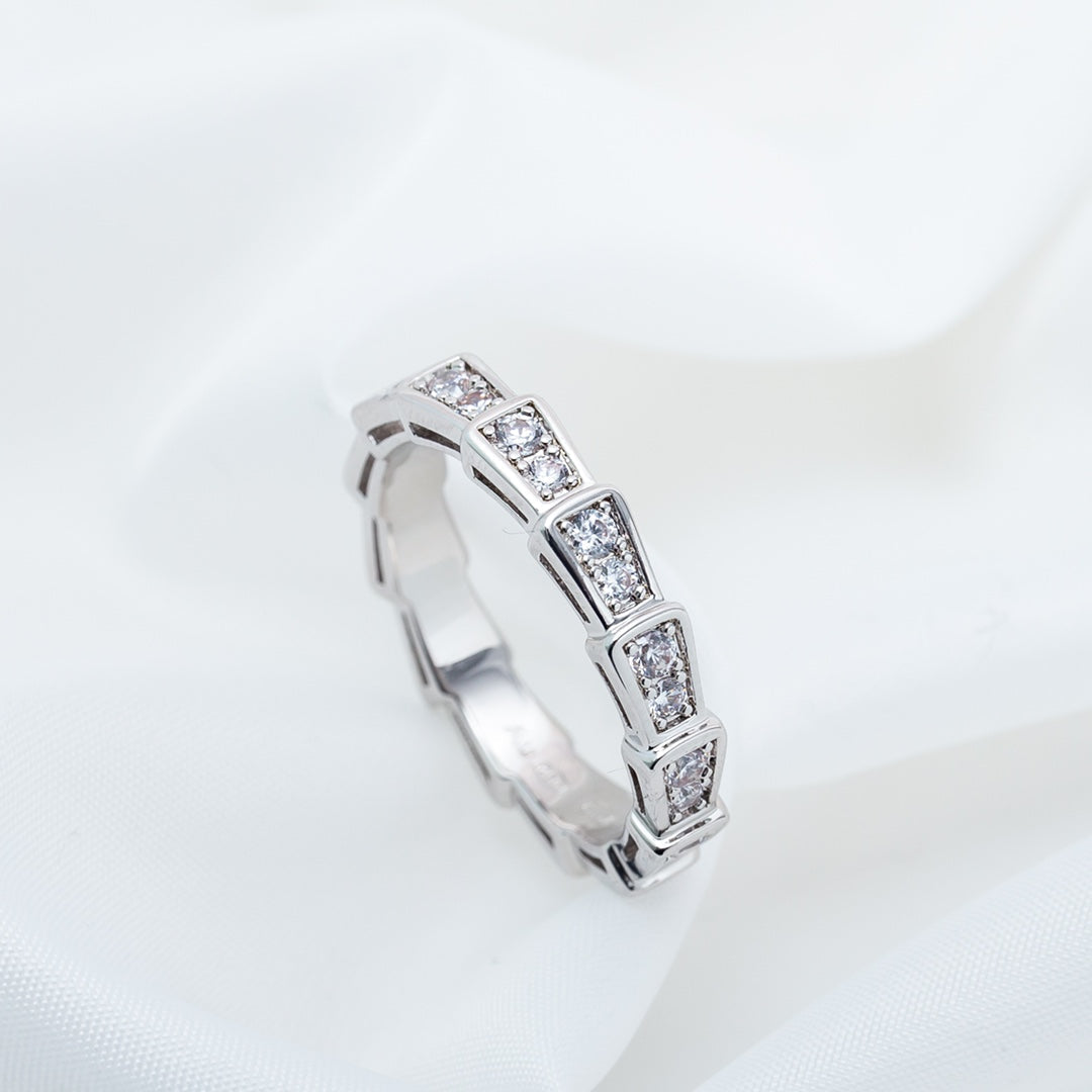 [⭐Lioran]SERPENTI RING SILVER DIAMOND PAVED 3MM