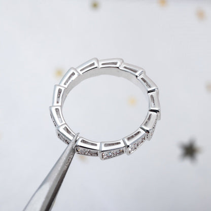 [⭐Lioran]SERPENTI RING SILVER DIAMOND PAVED 3MM