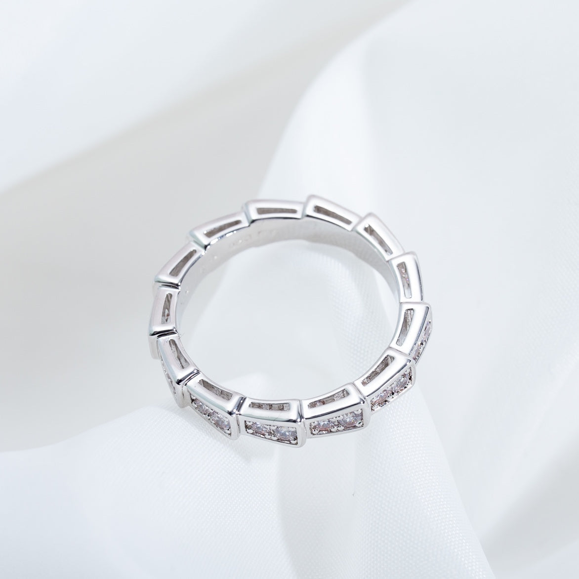 [⭐Lioran]SERPENTI RING SILVER DIAMOND PAVED 3MM