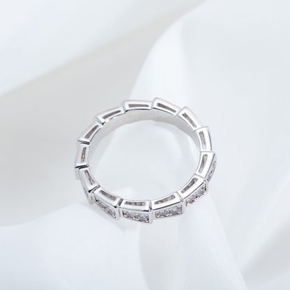 [⭐Lioran]SERPENTI RING SILVER DIAMOND PAVED 3MM