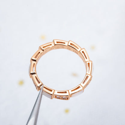 [⭐Lioran]SERPENTI RING PINK GOLD DIAMOND MOP 3MM