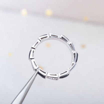 [⭐Lioran]SERPENTI RING SILVER  DIAMOND BLACK MOP 3MM