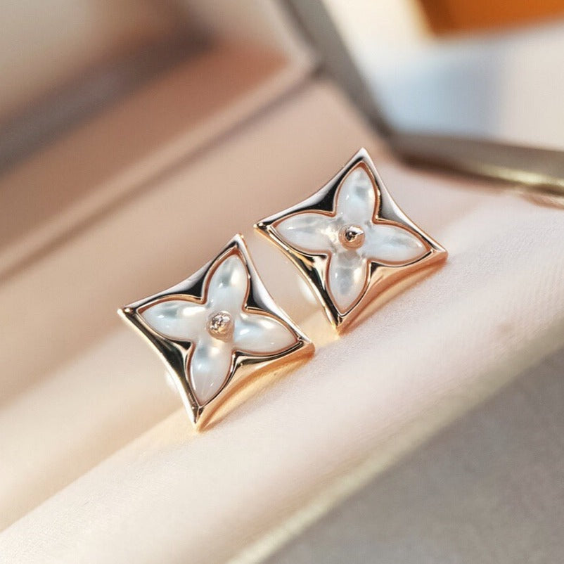 [⭐Lioran]STAR MOP PINK GOLD EARRINGS