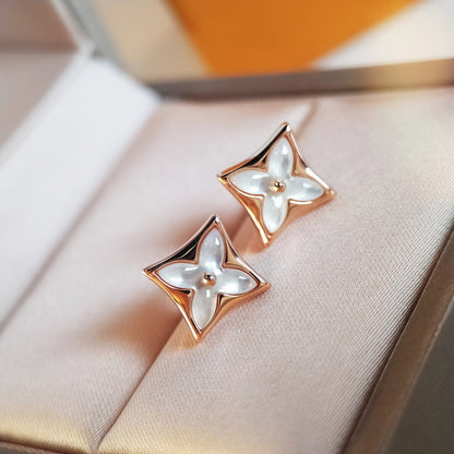 [⭐Lioran]STAR MOP PINK GOLD EARRINGS