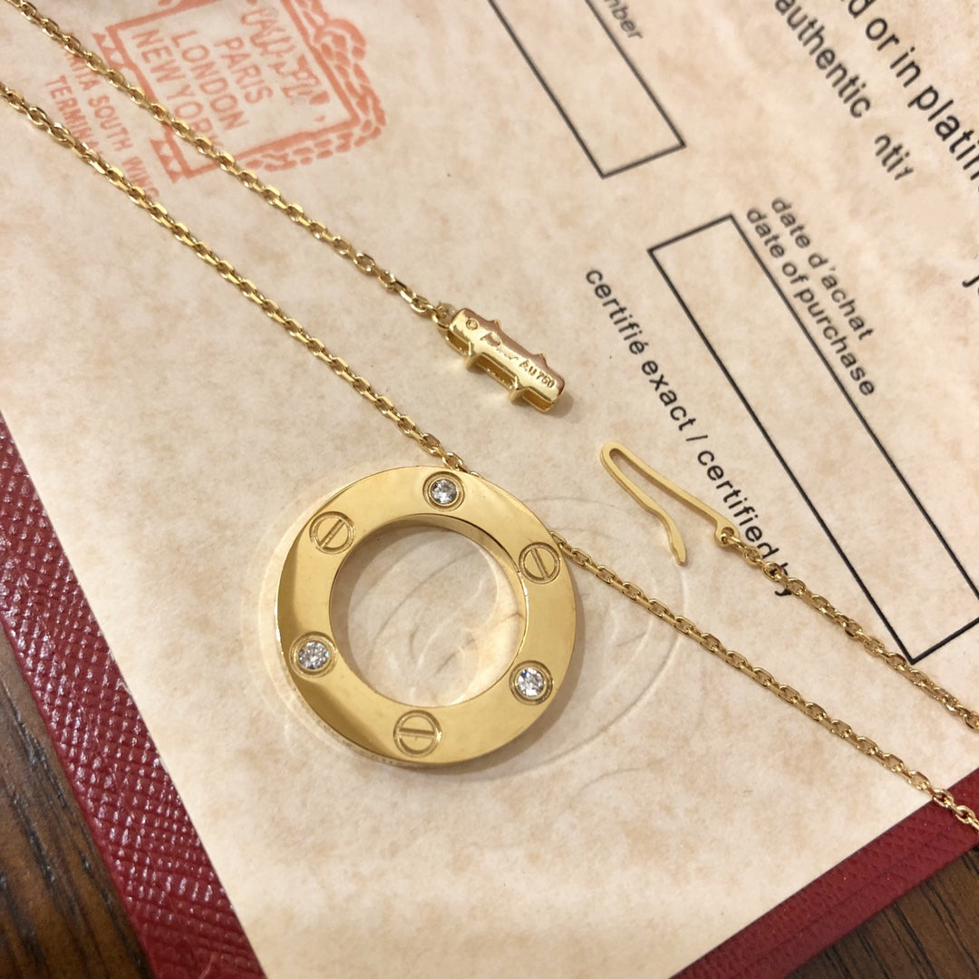 [⭐Lioran]LOVE NECKLACE 16MM 3 DIAMONDS