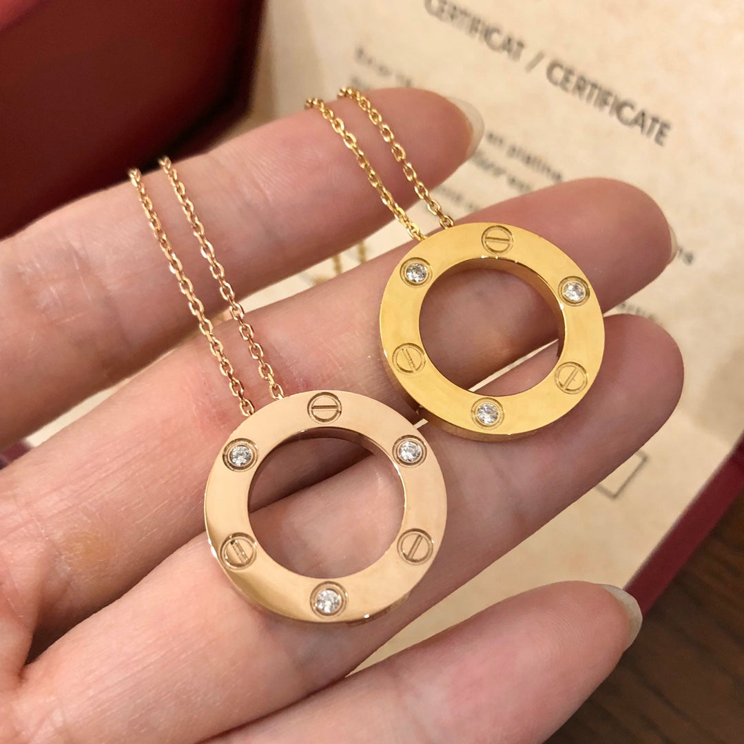 [⭐Lioran]LOVE NECKLACE 16MM 3 DIAMONDS