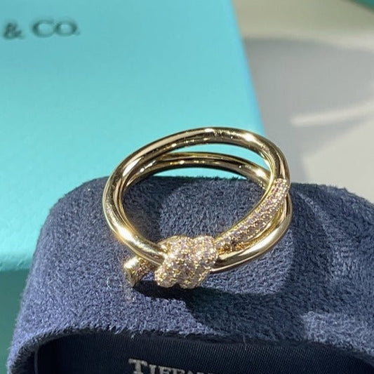 [Lioran]KNOT RING DOUBLE ROW GOLD DIAMOND
