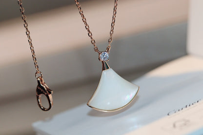 [⭐Lioran]DREAM NECKLACE WHITE MOP PINK GOLD 1 DIAMOND