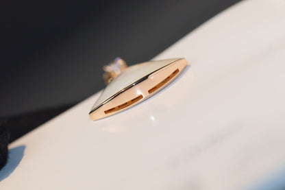 [⭐Lioran]DREAM NECKLACE WHITE MOP PINK GOLD 1 DIAMOND